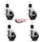 Service Caster 4'' Phenolic Swivel 1-7/8'' Expanding Stem Caster Set with Brake, 4PK SCC-EX20S414-PHR-TLB-178-4 - alternate 2